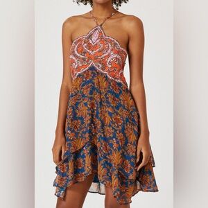 Anthropologie Paisley Halter Dress